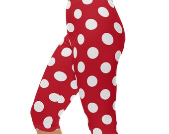 Red Mouse Dot Capri Leggings