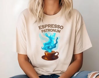 Espresso Patronum-shirt: Coffee Lover Wizard T-shirt