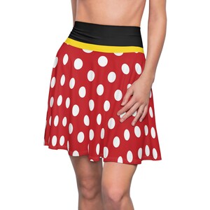 Red Mouse Dot Skirt with Black and Yellow Waist