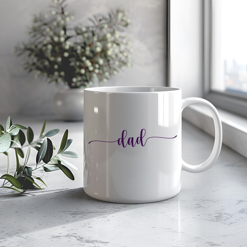 Dad SVG: Hand Lettered Cursive Text, Father's Day Cut File (digital ...