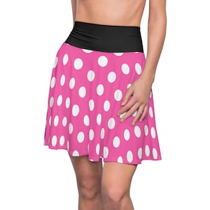 Pink Mouse Dot Skirt with Black Waist