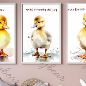 3 Little Ducks - Cute Duckling Watercolor | Nursery Wall Art | Digital Nursery Wall Art | Baby Ducks | Duck Printable | Nursery Printable