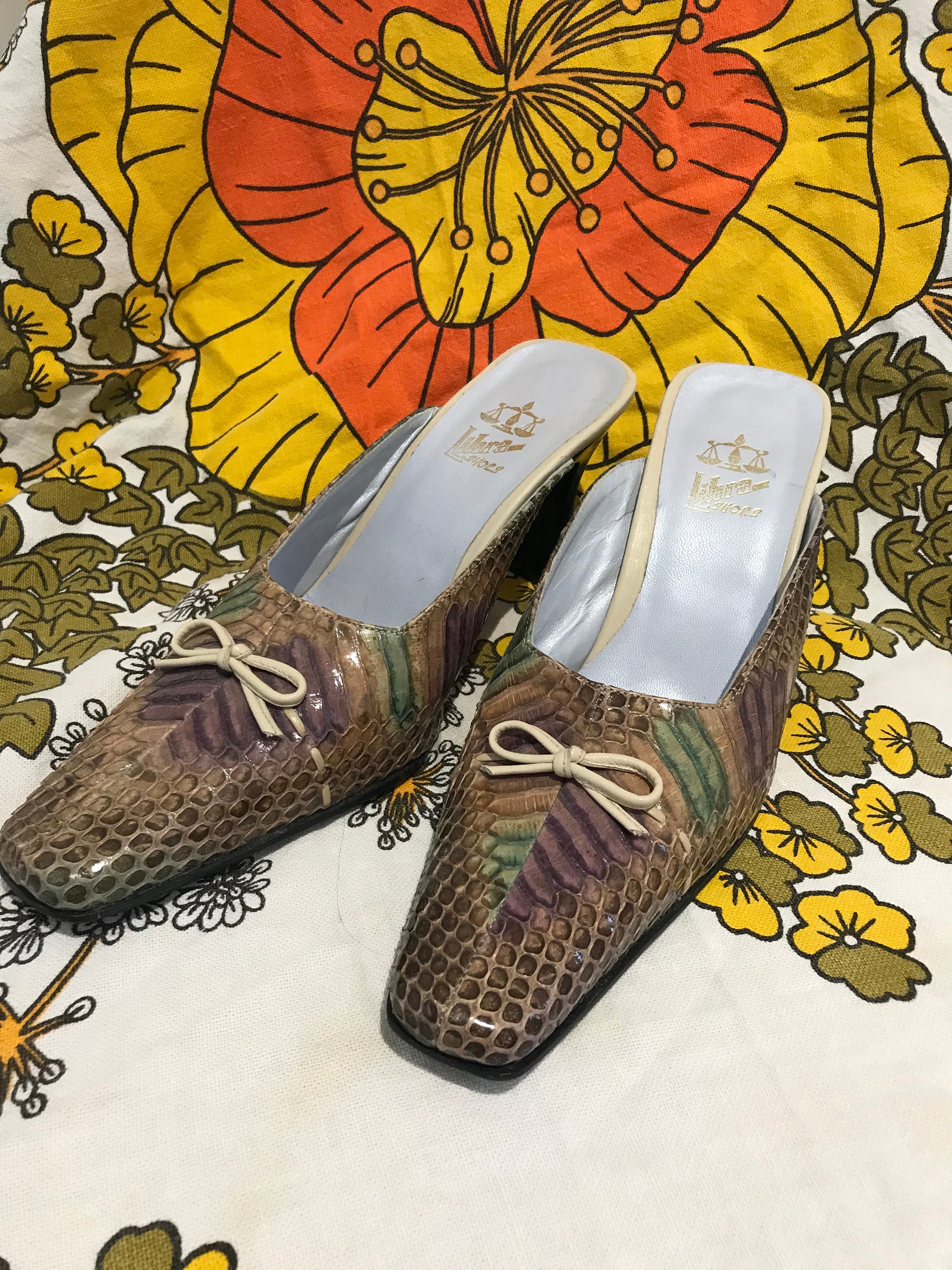 Vintage 1960s Snakeskin Mules by Libra Shoes Etsy UK
