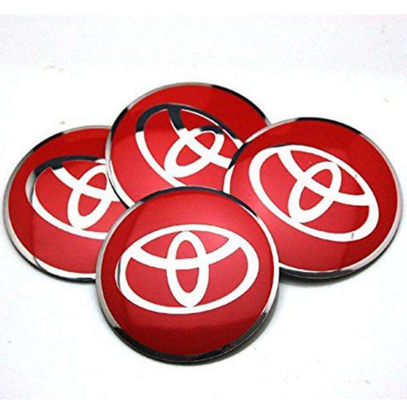 Toyota Alloy Wheel Center Caps Red Chrome 60mm Etsy UK