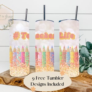 Insegnante Vita Sublimazione Tumbler Wrap, 20oz Skinny Tumbler Wrap Modello, Retro Insegnante Tumbler Wrap Dritto Digitale Instant Download