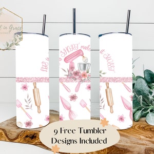 Life Is Short Make It Sweet Sublimation Tumbler Wrap, 20oz Skinny Tumbler Wrap Template, Baking Tumbler Wrap Straight PNG Instant Download