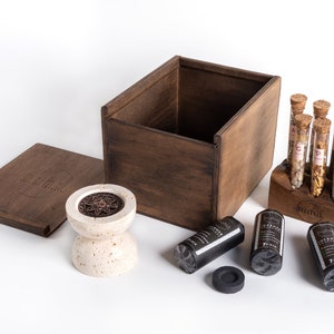 Minimalist incense burner Handmade Box frankincense resin burner chorcoal insence box Japandi Hygge style incense holder and wooden box |