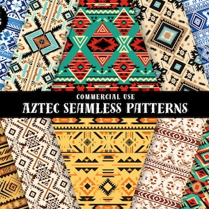 Aztec Seamless Pattern Bundle Digital Paper, Tribal Ethnic Digital Paper, Native Americans Digital Paper, Softness Pattern, Printful Pattern
