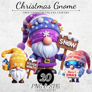 Kerstkabouter clipart, winter clipart bundel, tuinkabouter PNG SVG, feestelijke clipart, kerstversiering clipart, junk Journal