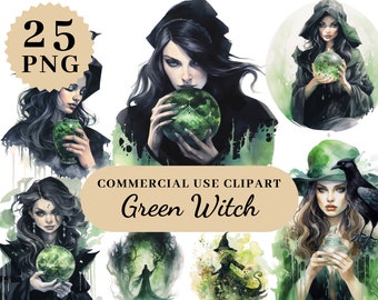 25 vert sorcière Clipart PNG, sorcière Clip Art, magie Clip Art, Clipart mystique, sorcellerie PNG Clipart, Clipart païen, mystique PNG, occulte