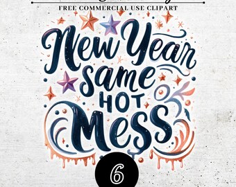 Nuovo anno stesso pasticcio, design maglietta PNG sublimazione di Capodanno, design maglietta felice anno nuovo, clipart felice anno nuovo 2024