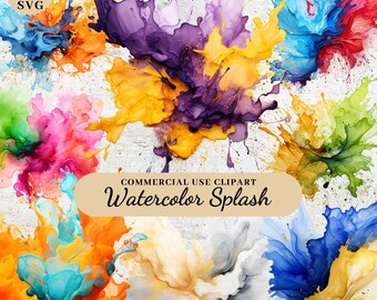 Paquete de imágenes prediseñadas de salpicaduras de acuarela, imágenes prediseñadas de acuarela pastel, imágenes prediseñadas de color abstracto, salpicaduras de fondo transparente PNG SVG