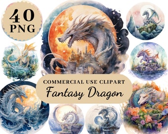 40 PNG ファンタジー ドラゴン 風景 クリップアート、中国のドラゴン、魔法使いの魔法学校、魔法の神秘的なアート、おとぎ話のイラスト、宇宙 PNG