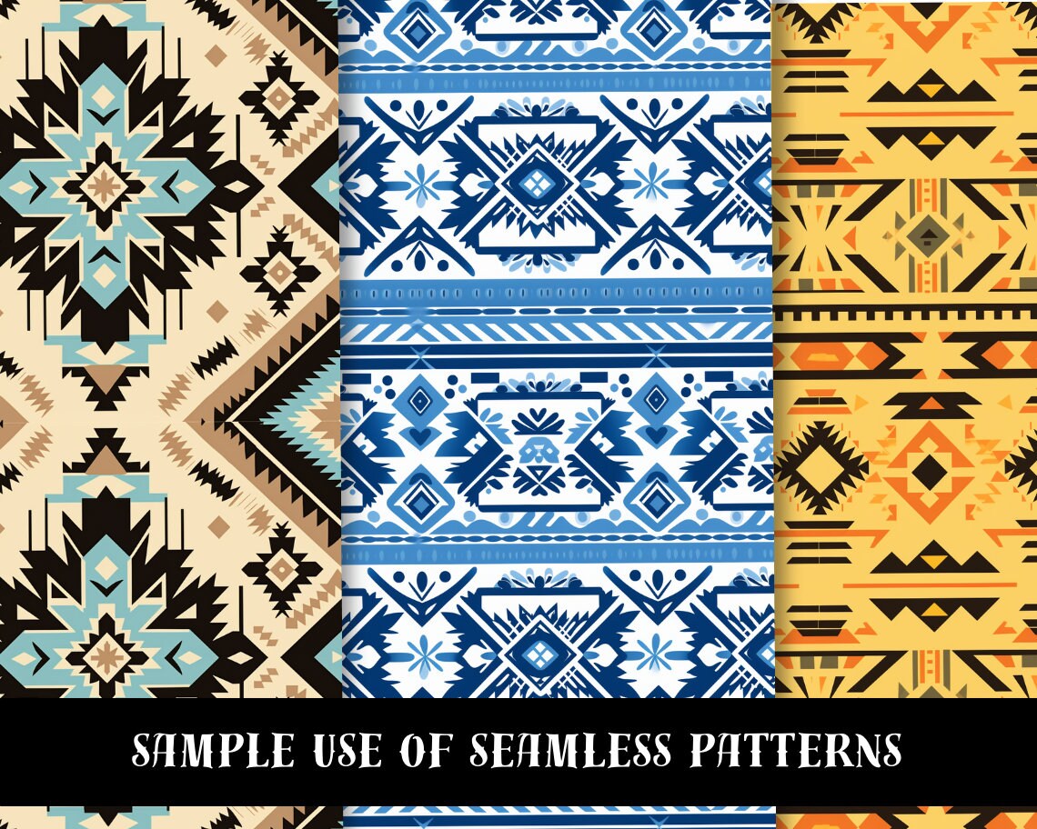 Aztec Seamless Pattern Bundle Digital Paper, Tribal Ethnic Digital ...