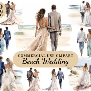 Aquarell Land Braut und Bräutigam Rücken Bundle Clipart, Hochzeit Tag Clipart PNG SVG, Hochzeit lädt Clipart, romantische Hochzeit Clipart
