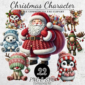 Clipart di personaggi natalizi, Clipart di decorazioni natalizie, Clipart di Natale invernale, Clipart di animali natalizi, Clipart per la cameretta dei bambini