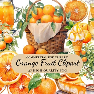 Aquarell Orange Obst Clipart, Gärtner Orangenbaum, Orangen Früchte Art Print Poster, Orange Zitrusdusche, Zitrus Orange Baby, PNG