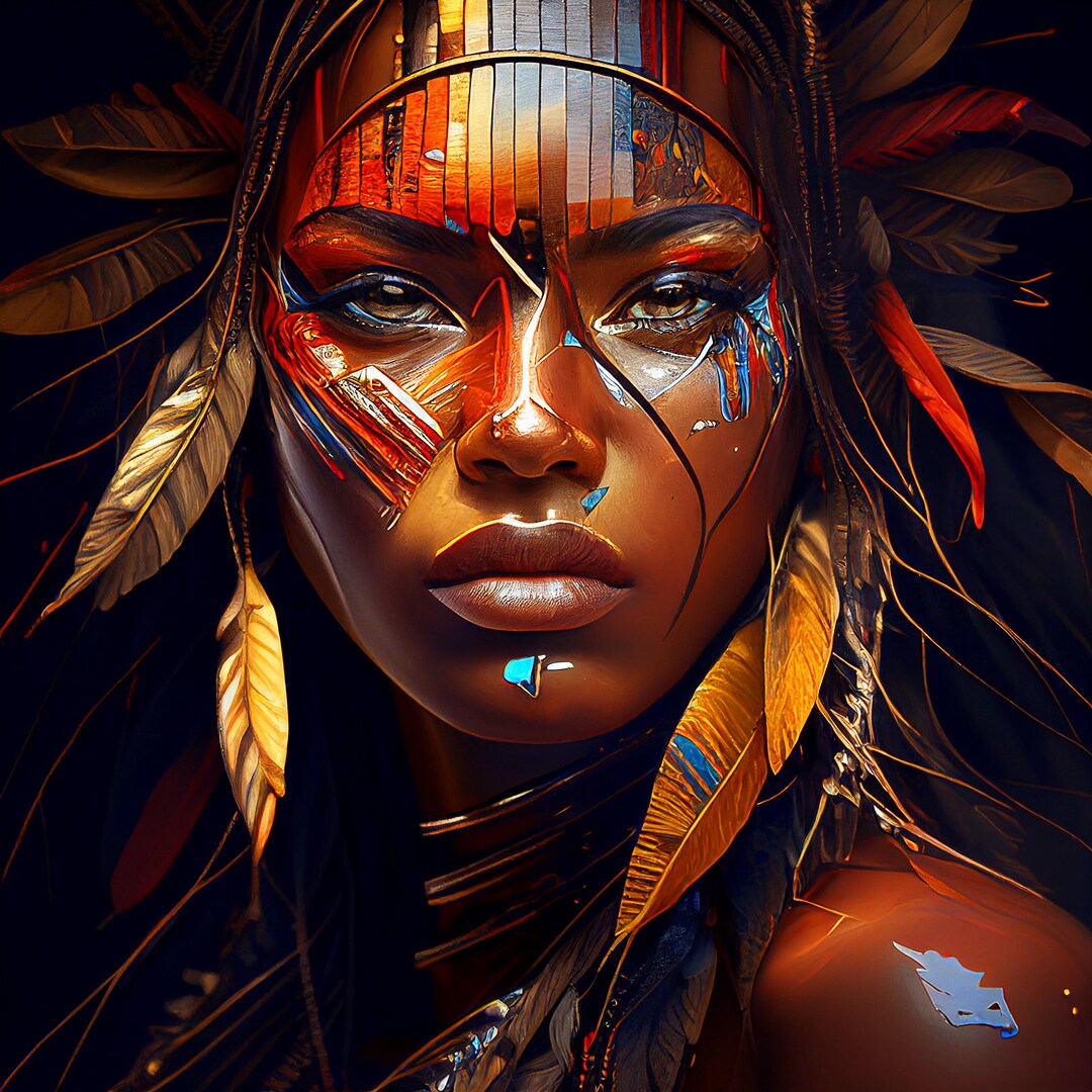 Portrait Colorful Wall Art Square Prints Digital Art Prints Art Deco