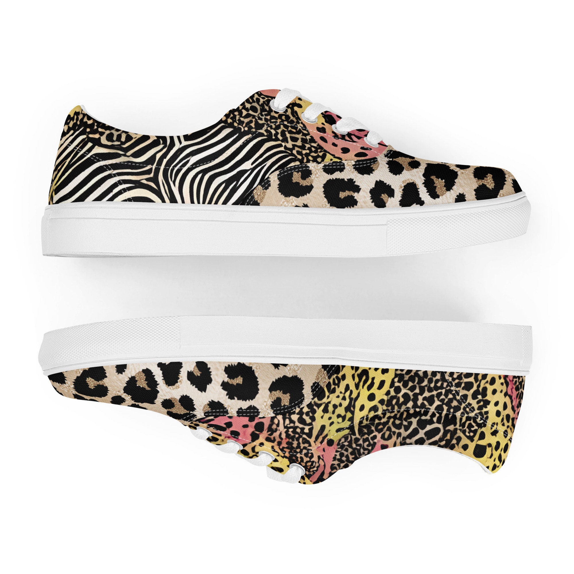 Animal Print Lace up Canvas Shoe, Women's Canvas Shoe, Women's Animal ...