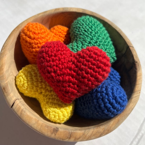 Small Plush Hearts / Small Crocheted Hearts  /   Hearts for Table Decor  / Hearts for Photo Prop  / Hearts for Mothers Day