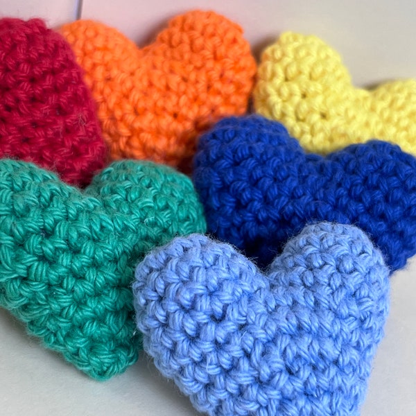 Tiny crochet heart / Miniature Crochet Heart /Heart for home decor / Rainbow hearts / Heart for Photo Prop / Heart for Greeting Card