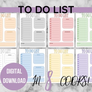 Printable To Do List, Daily To do PDF Planner Checklist, A3 size, A4/Letter Size,and A5 size, Organizing Task List, Simple Productivity List
