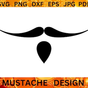 MUSTACHE SVG File Barber CRICUT Father&#39;s Day Cut Files Moustache Funny Party Silhouette Barbershop Clipart Mustache Svg Png Dxf Eps Jpg Pdf