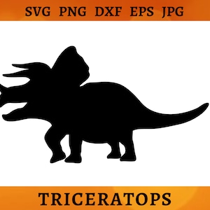 Triceratops Dinosaur SVG Dino Cut File Dinosaur CRICUT Triceratops Silhouette Dino Clipart Jurassic Park Png Digital Svg Png Dxf Eps Jpg