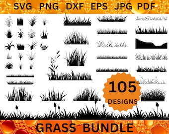 105 Grass SVG Bundle Grass Cricut Landscape Cut Files Plant Silhouette Wild Grass Svg Lawn Cricut Grass Svg Png Landscape Vector Dxf Eps Jpg