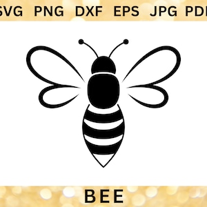 BEE SVG ファイル ミツバチ CRICUT 蜂カット ファイル 飛んでいる蜂のベクター アート ミツバチ SVG かわいい蜂のクリップアート 女王蜂 SVG PNG Dxf Eps Jpg Pdf