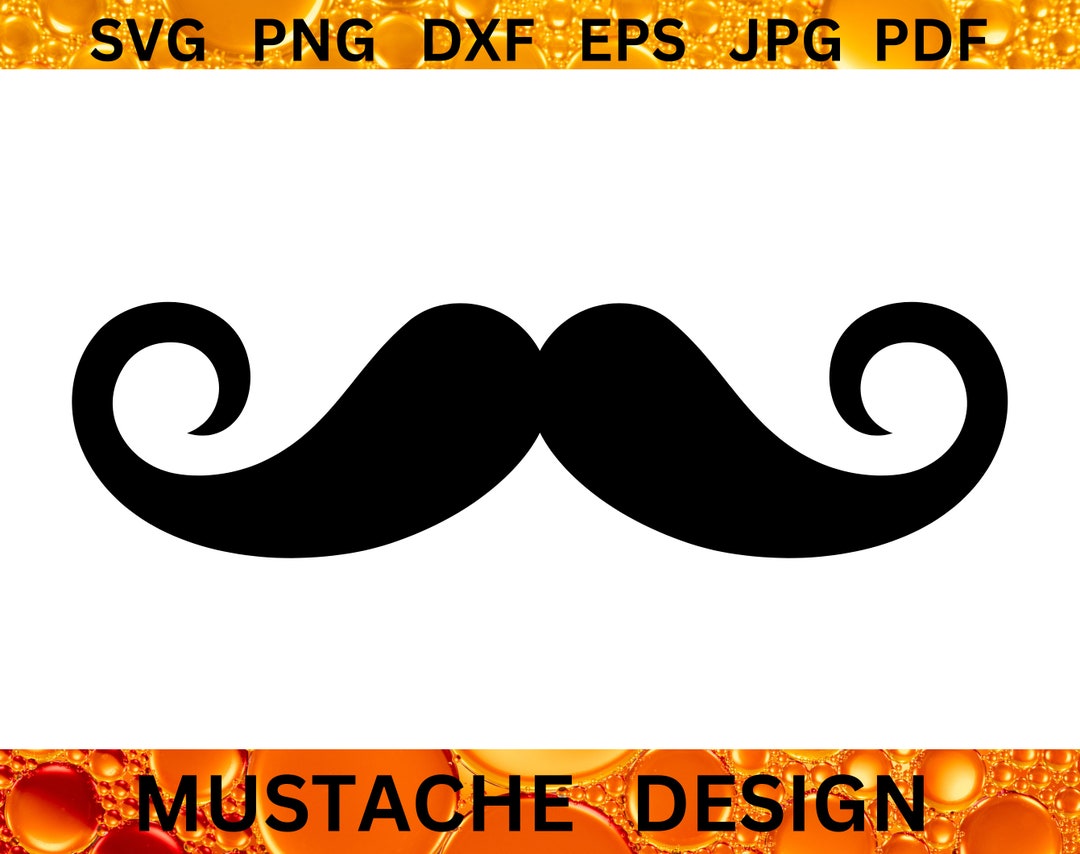 CURLED MUSTACHE SVG Barber Cricut Father's Day Cut File Moustache Funny