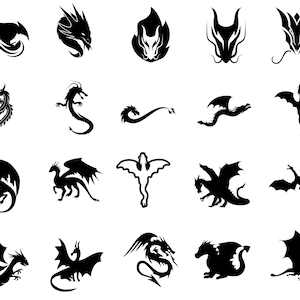 65 DRAGONS Svg Bundle Dragon Wings Cut File Flying Dragon CRICUT Dragon ...