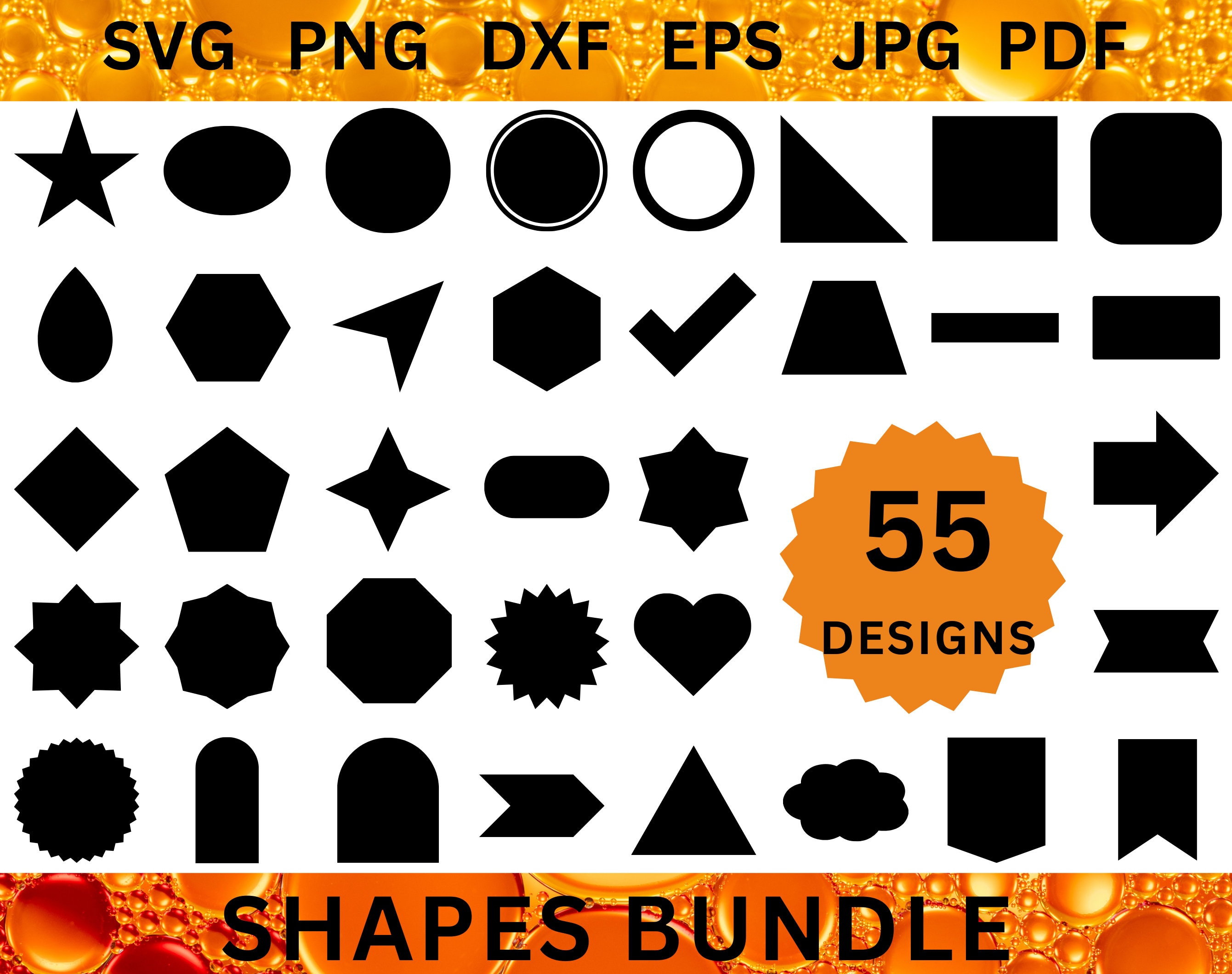 55 GEOMETRIC SHAPES Svg Basic Shape CRICUT Banner Svg Star - Etsy