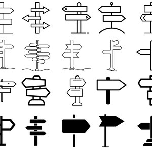 60 SIGNPOST SVG BUNDLE Wooden Arrow Cricut Road Sign Cut Files Road ...