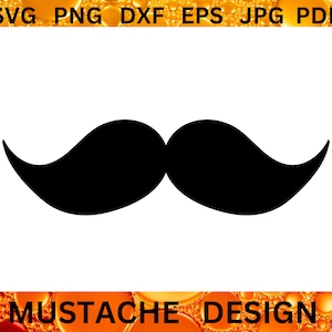 MUSTACHE SVG File Barber CRICUT Father&#39;s Day Cut Files Moustache Funny Party Silhouette Barbershop Clipart Mustache Svg Png Dxf Eps Jpg Pdf