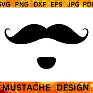 MUSTACHE SVG File Barber CRICUT Father&#39;s Day Cut Files Moustache Funny Party Silhouette Barbershop Clipart Mustache Svg Png Dxf Eps Jpg Pdf