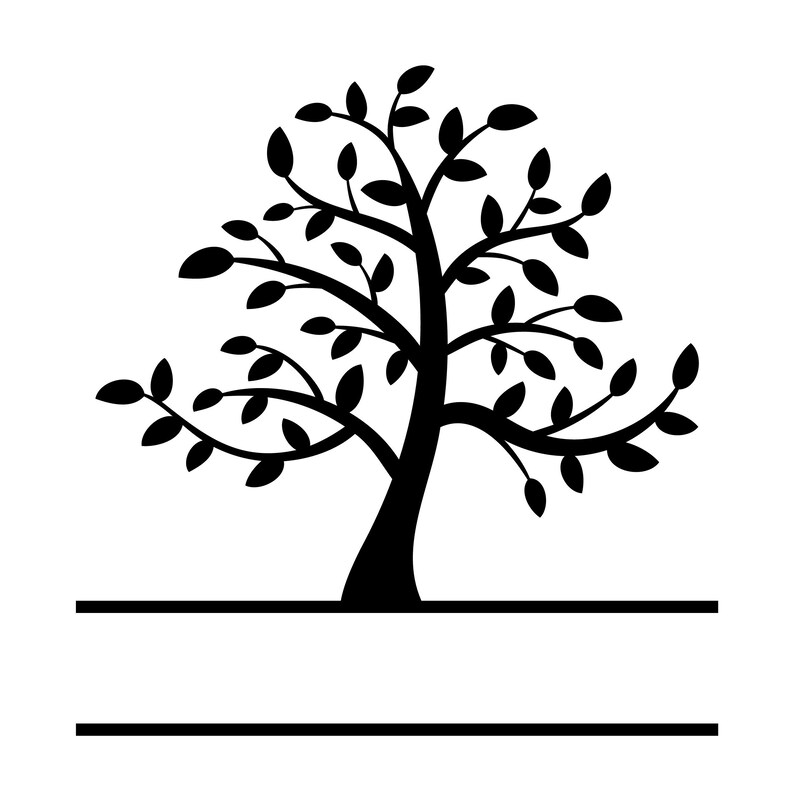 FAMILY TREE SVG Tree of Life Cricut Tree Split Monogram Svg - Etsy