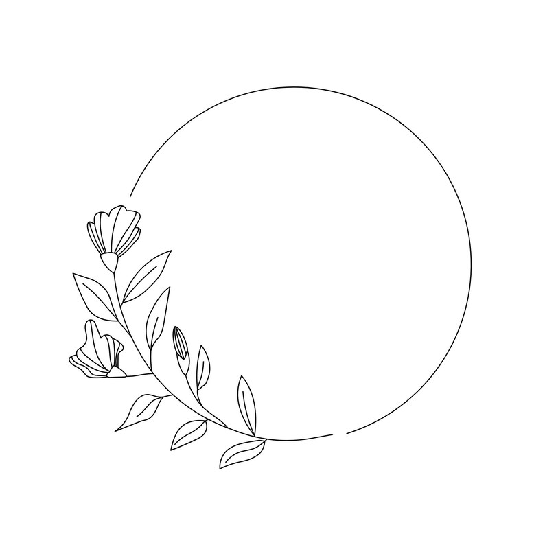 50 FLORAL CIRCLE SVG Bundle Circle Frame Svg Flower Wreath Botanical Frame Wedding Wreath Svg Cricut Silhouette Svg Png Dxf Eps Jpg Ai Pdf image 9