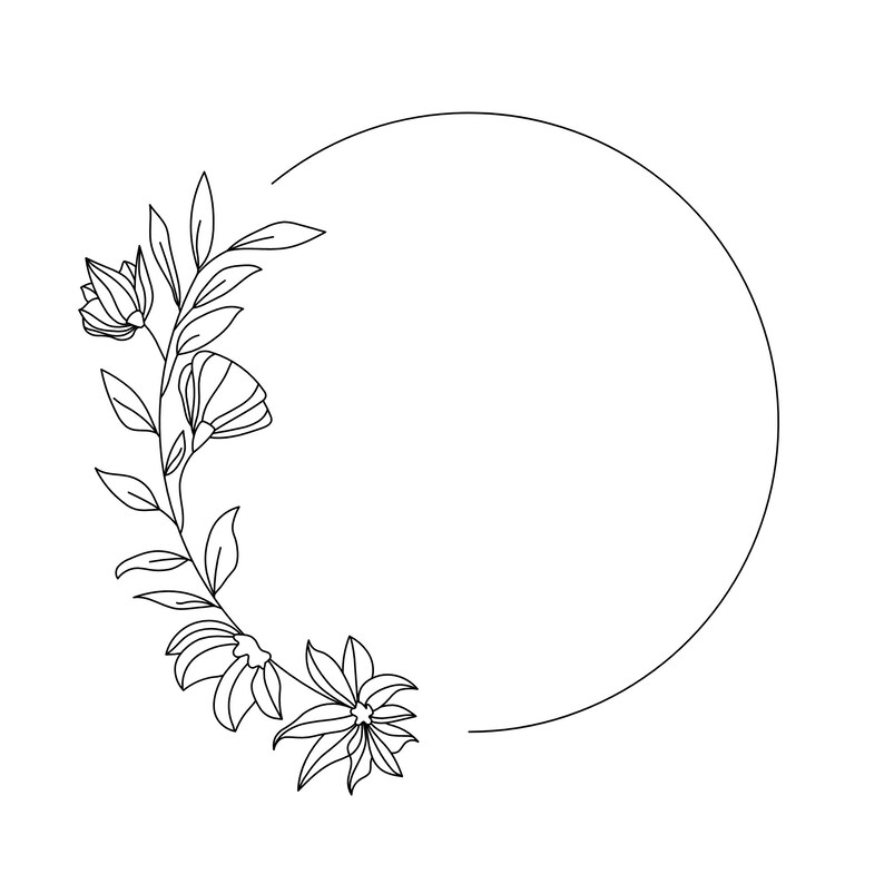 50 FLORAL CIRCLE SVG Bundle Circle Frame Svg Flower Wreath Botanical Frame Wedding Wreath Svg Cricut Silhouette Svg Png Dxf Eps Jpg Ai Pdf image 10