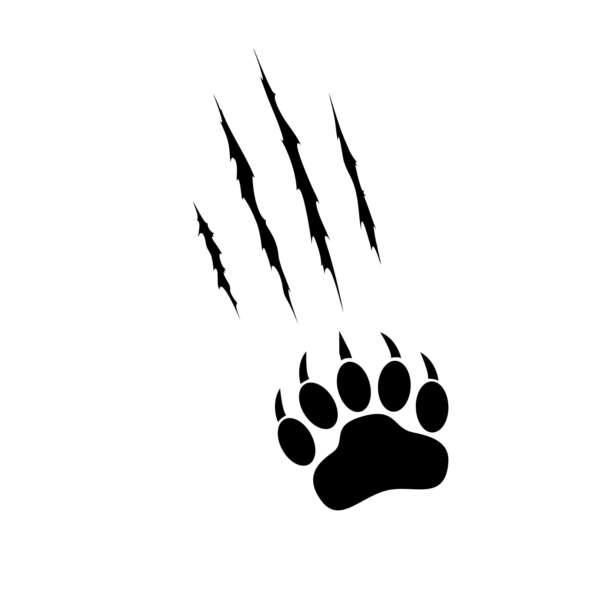 クマの足跡 SVG モンスターの爪 Cricut クマのひっかき傷 PNG 野生動物