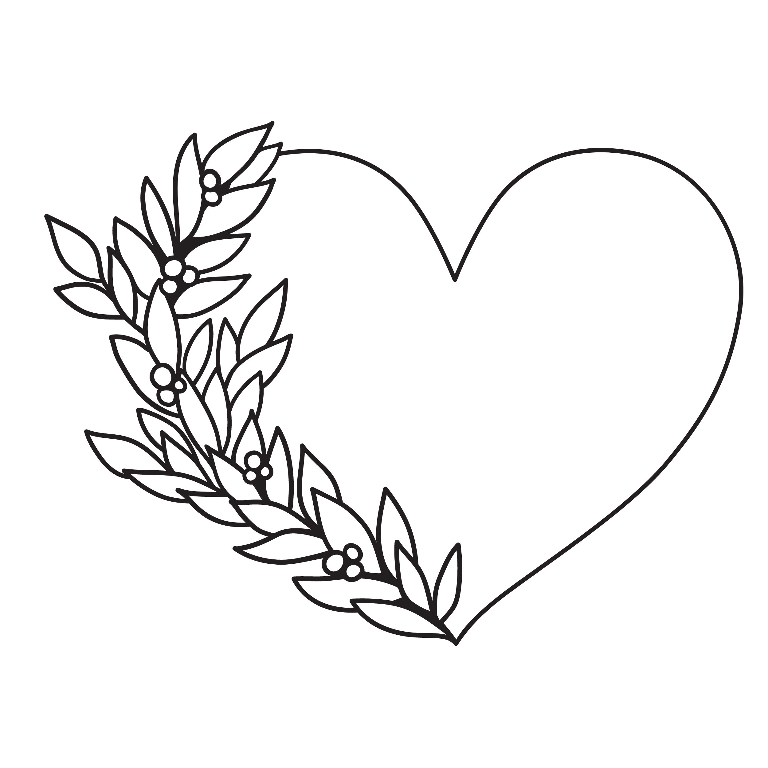 15 FLOWER HEART Svg BUNDLE Floral Frame Png Botanical Heart Border Svg ...