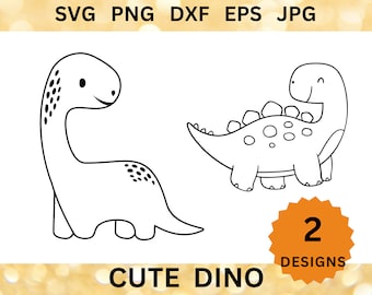 CUTE DINO SVG Dinosaur Cricut Dino Cut Files Dinosaur Silhouette Brachiosaurus Png for Shirt Stegosaurus Jurassic Park Svg Png Dxf Eps Jpg