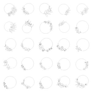50 FLORAL CIRCLE SVG Bundle Circle Frame Svg Flower Wreath Botanical Frame Wedding Wreath Svg Cricut Silhouette Svg Png Dxf Eps Jpg Ai Pdf image 6