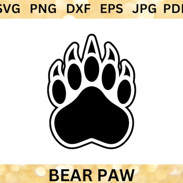 BEAR FOOTPRINTS SVG Bear Paw Cricut Monster Claw Clipart Bear Paw Print Png Wildlife Cut Files Bear Footstep Svg Animal Png Dxf Eps Jpg Pdf