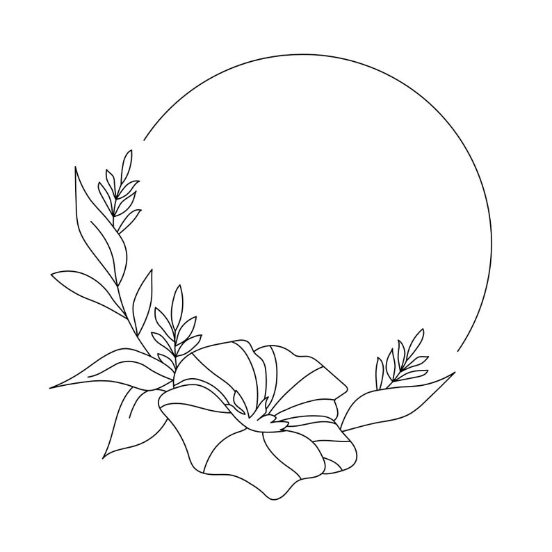 50 FLORAL CIRCLE SVG Bundle Circle Frame Svg Flower Wreath Botanical Frame Wedding Wreath Svg Cricut Silhouette Svg Png Dxf Eps Jpg Ai Pdf image 8