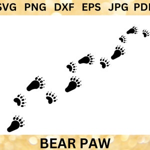 BEAR FOOTPRINTS SVG Monster Claw Cricut Bear Tracks Png Wildlife Cut Files Bear Tracks Svg Bear Paw Print Clipart Svg Png Dxf Eps Jpg Pdf