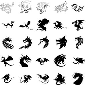65 DRAGONS Svg Bundle Dragon Wings Cut File Flying Dragon CRICUT Dragon ...
