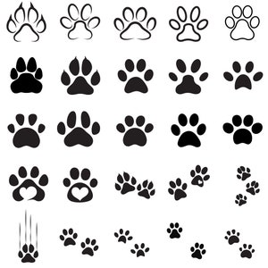 45 PET FOOTPRINT SVG Bundle Pet Paw Print Cricut Valp Paw Svg Cut File Cat Paw Print Silhouette Dog Paw Clipart Vector Art Png Dxf Eps Jpg Ai Pdf bild 10