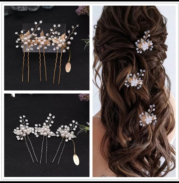 3pc Set Wedding Rhinestone Crystal Bridal Hair Accesso Women  display picture 1