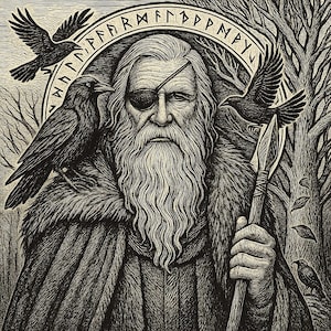 All-Father Odin Framed Poster – Epic Norse Mythology Wall Art